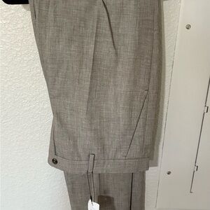 Zara Beige Wool Suit Pants Tailored Fit
